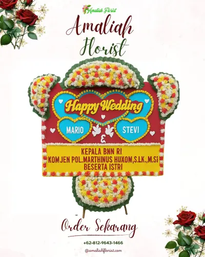 Karangan Papan Bunga Pernikahan di Mandiraja Wetan
